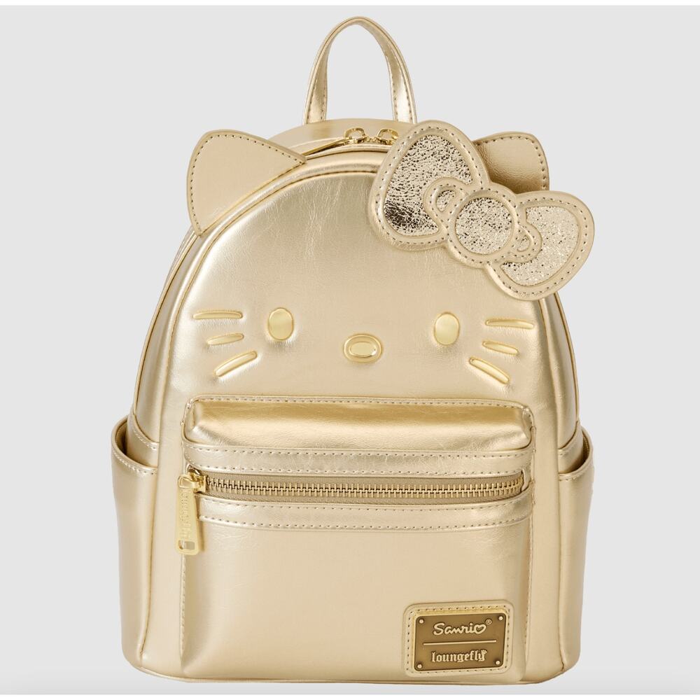 Sanrio Hello Kitty Loungefly 50th Anniversary Gold Mini Backpack